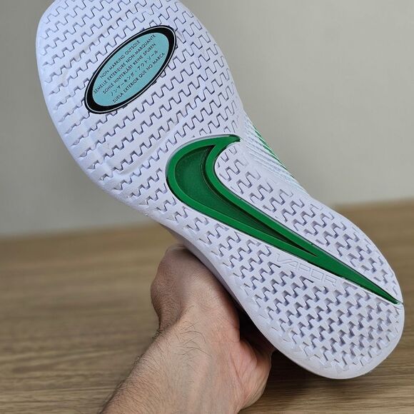 Nike Court Air Zoom Vapor 11 HC White Kelly Green Men's 7.5 Tennis LE DR6965-102 - Picture 4 of 16